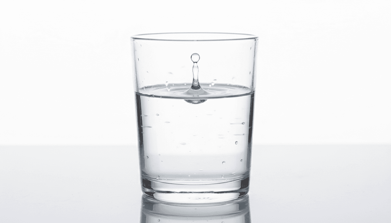 Pure clean drinking water in clear glass