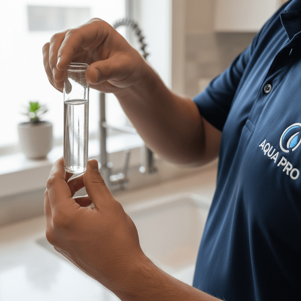 Water treatment consultation with homeowner
