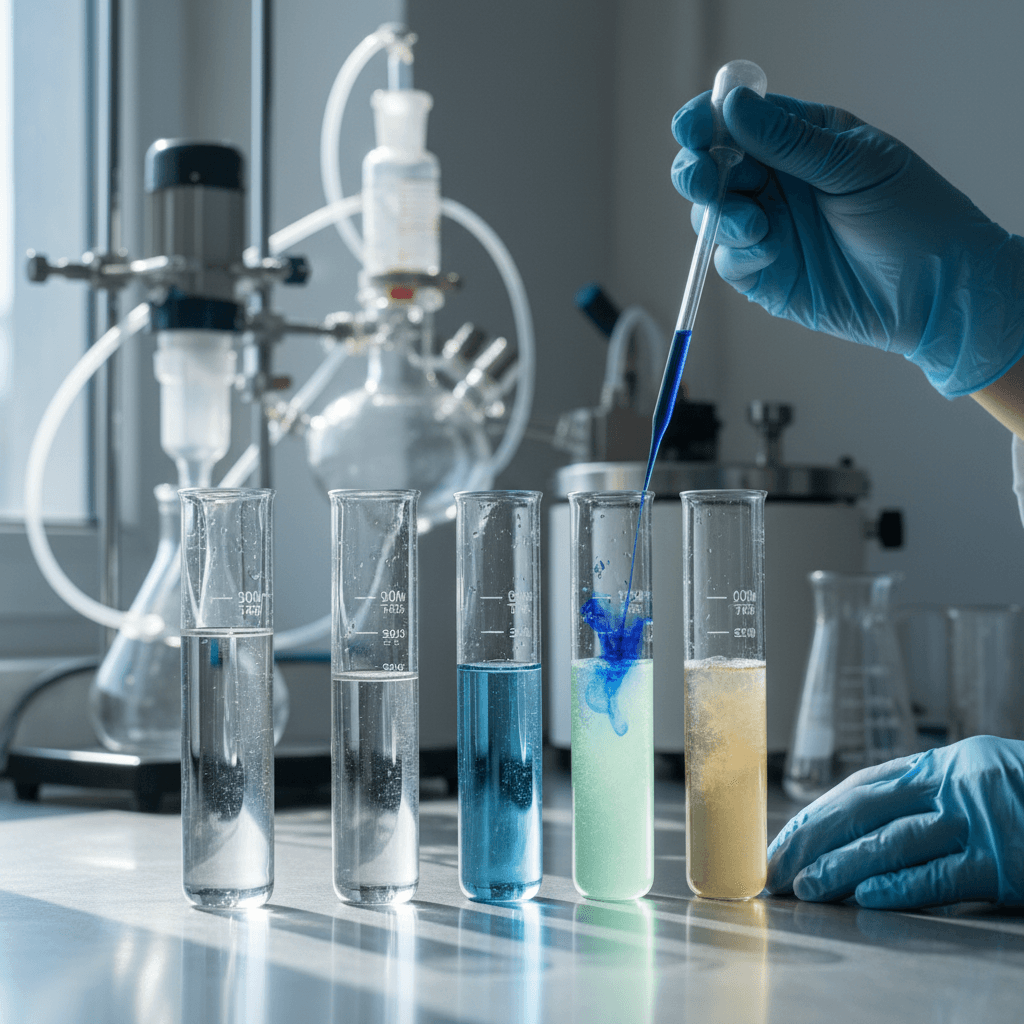 Water quality testing in progress
