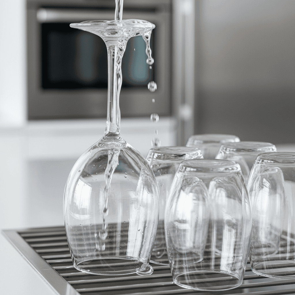 Homeowner inspecting clean drinking water