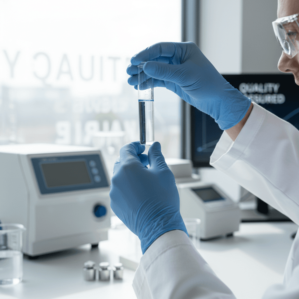 Water quality testing in progress